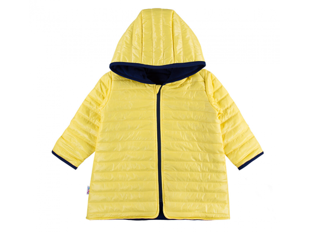 EEVI Dětská přechodová, prošívaná bunda s kapucí - žlutá