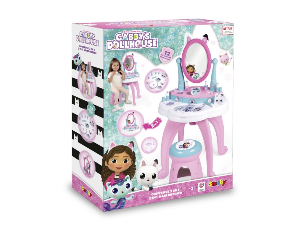 Gabby´s Dollhouse 2v1 Toaletní stolek se židličkou