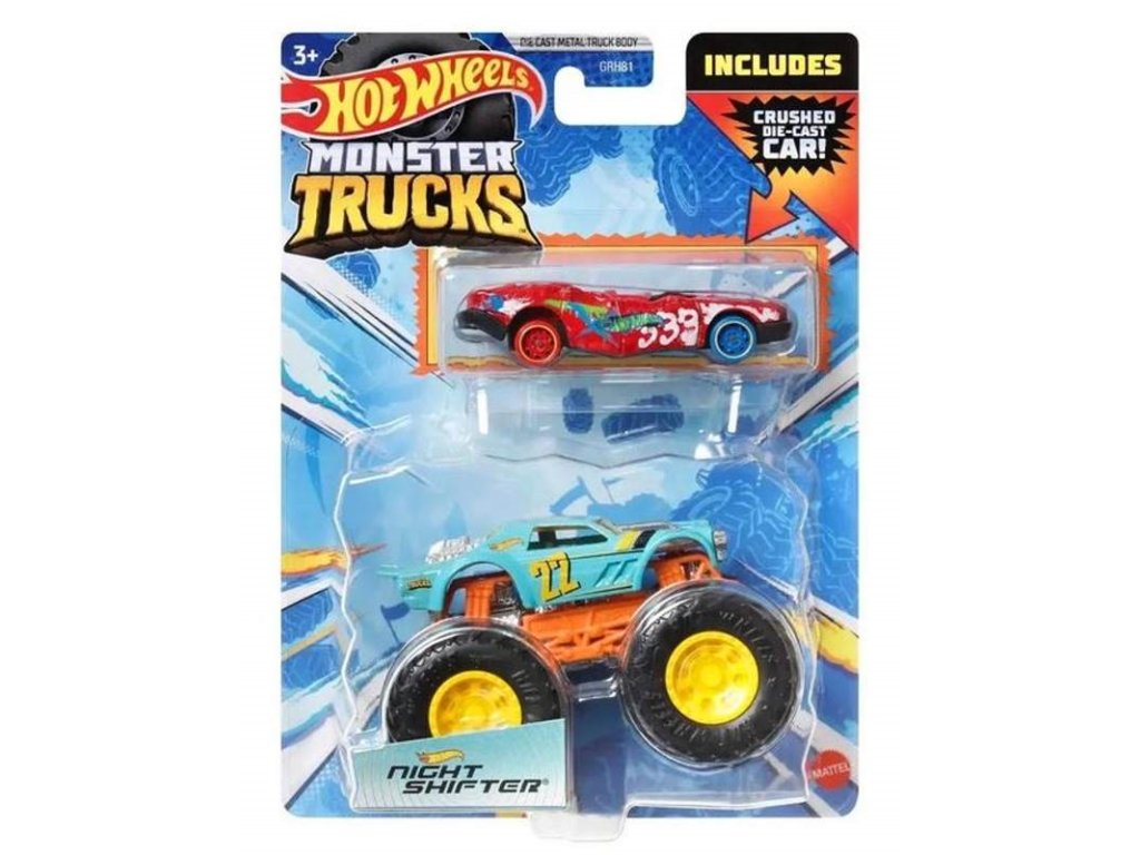 HW MONSTER TRUCKS 1:64 S ANGLIČÁKEM