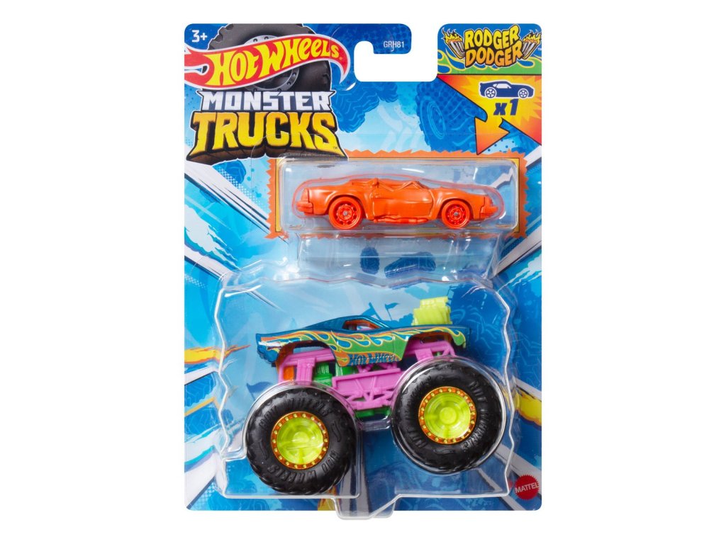 HW MONSTER TRUCKS 1:64 S ANGLIČÁKEM