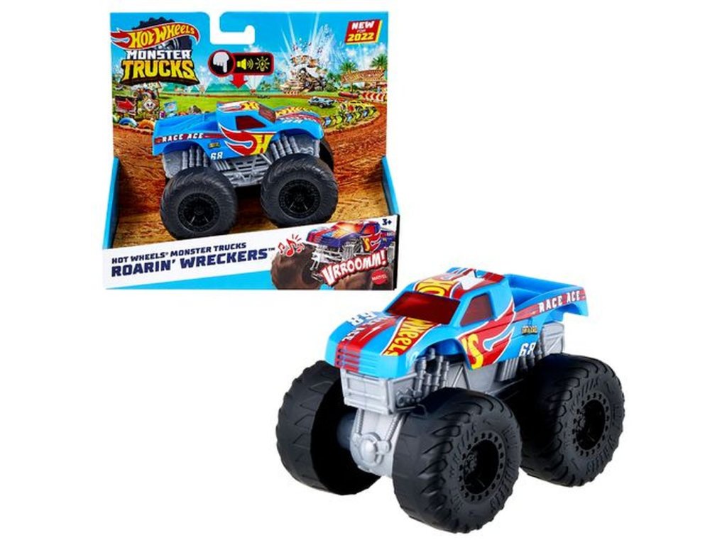 HW MONSTER TRUCKS SVÍTÍCÍ A RÁMUSÍCÍ VRAK ASST