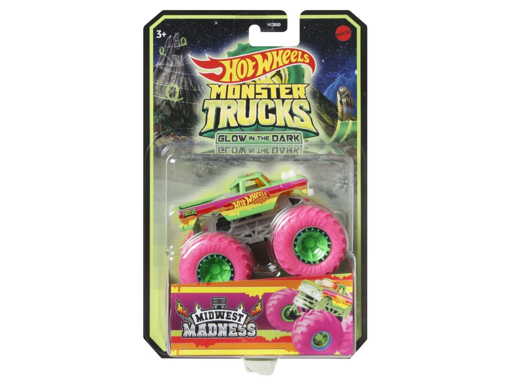 HW MONSTER TRUCKS SVÍTÍCÍ VE TMĚ ASST