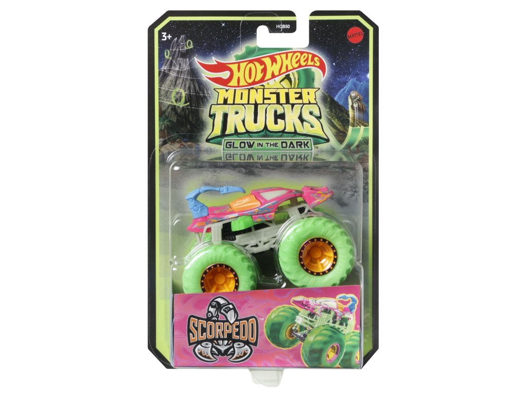 HW MONSTER TRUCKS SVÍTÍCÍ VE TMĚ ASST