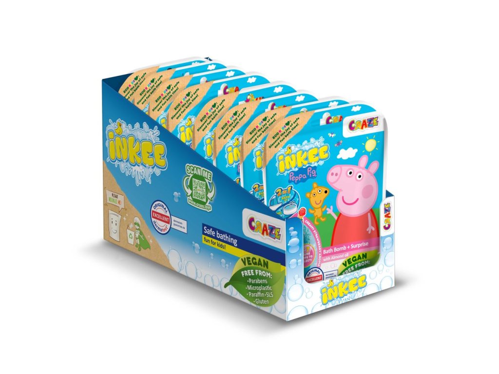 INKEE Šumivá bomba do vany s překvapením - Peppa Pig