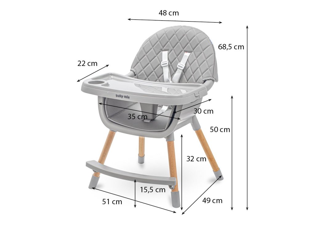 Jídelní židlička Baby Mix Freja wooden