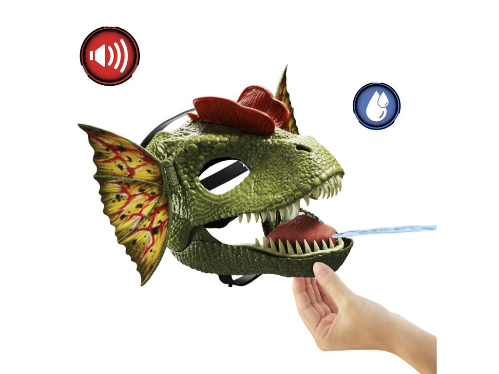 JW DILOPHOSAURUS MASKA NA OBLIČEJ SE ZVUKY