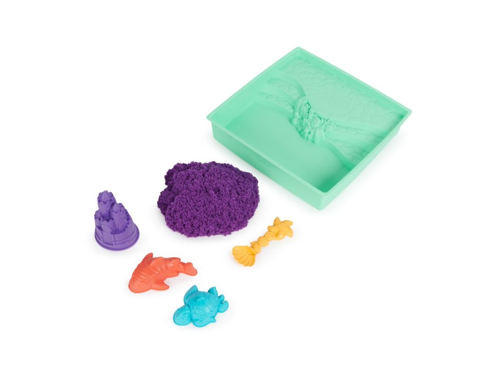 KINETIC SAND KRABICE TEKUTÉHO PÍSKU S PODLOŽKOU FIALOVÁ