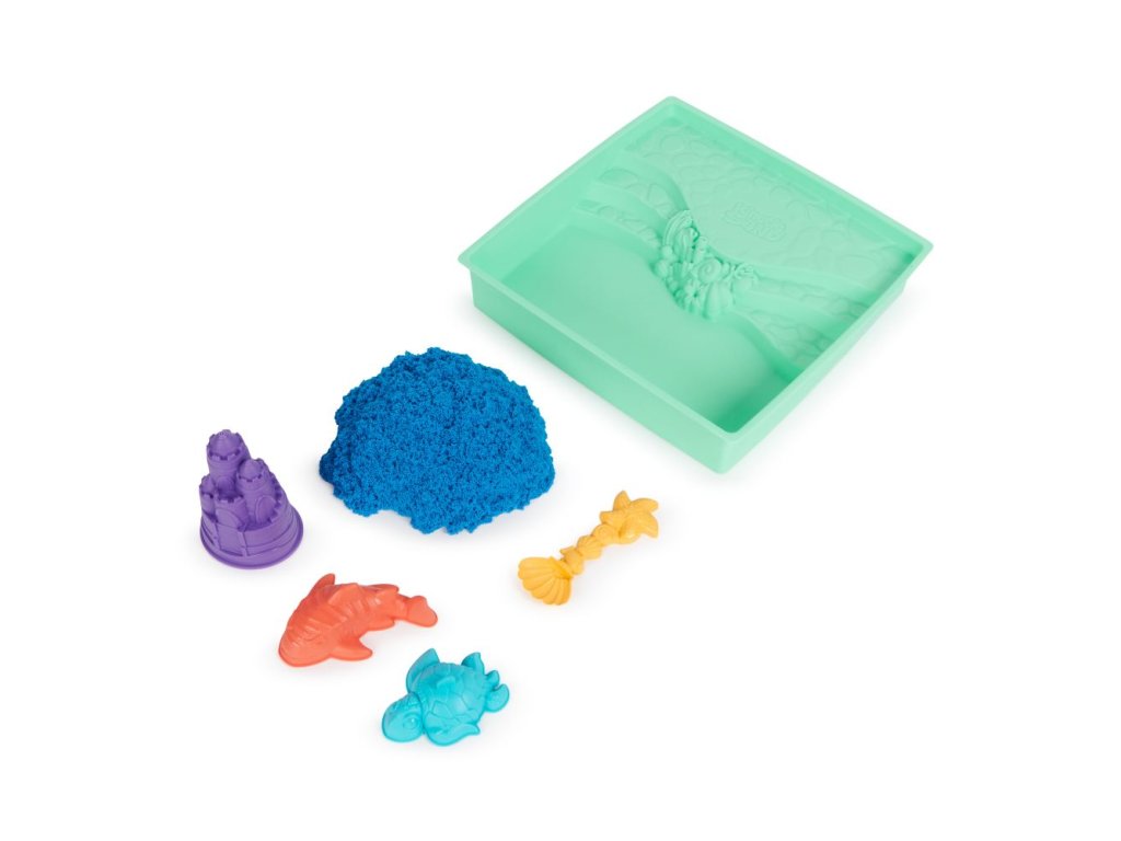 KINETIC SAND KRABICE TEKUTÉHO PÍSKU S PODLOŽKOU MODRÁ