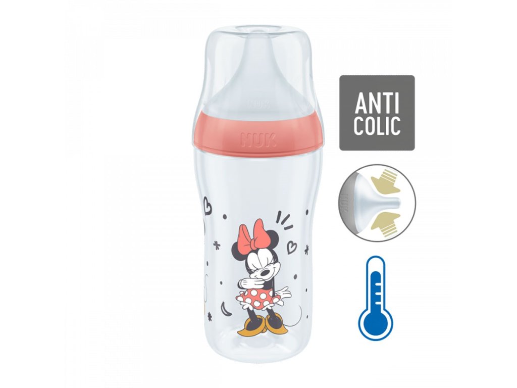 Kojenecká láhev NUK Perfect Match MICKEY Temperature Control 260 ml red