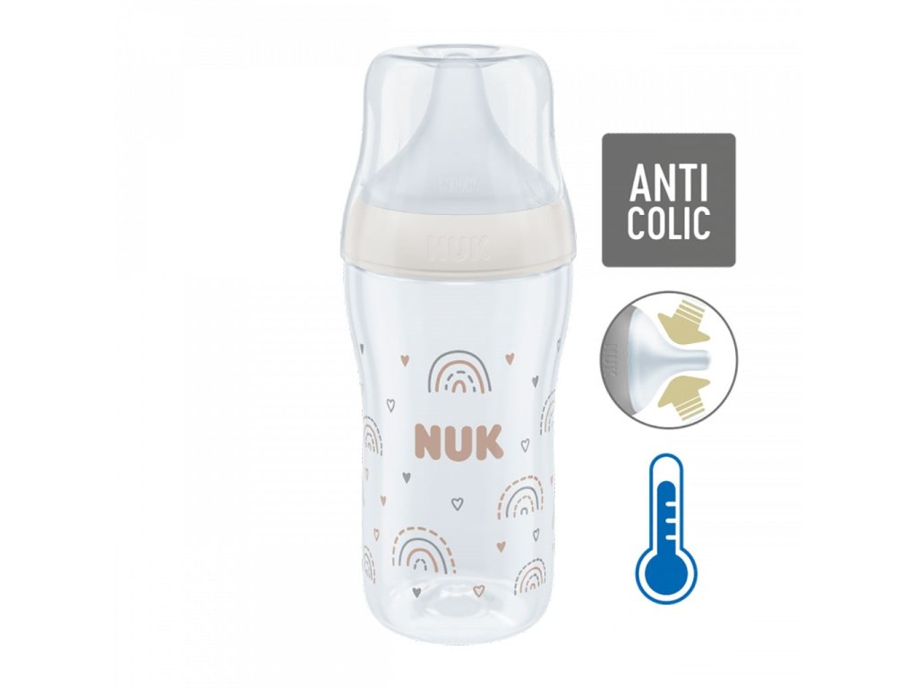 Kojenecká láhev NUK Perfect Match Temperature Control 260 ml bílá