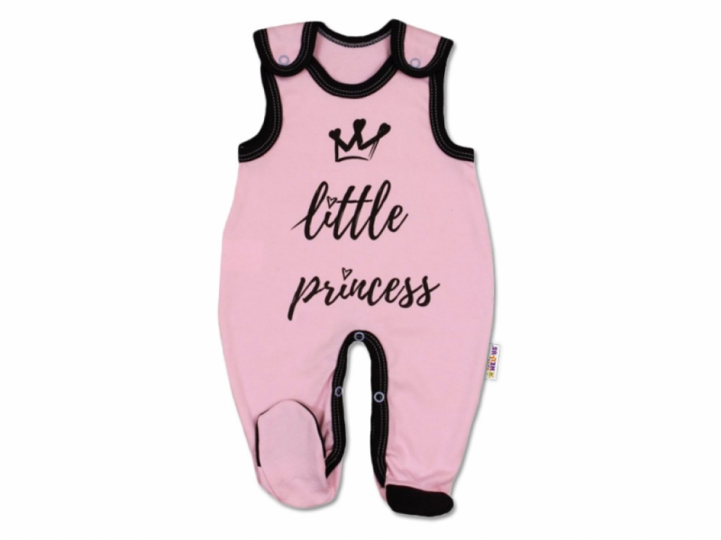  Kojenecké bavlněné dupačky, růžové - Little Princess