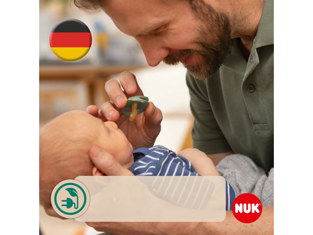 Latexový dudlík NUK For Nature 0-6m 2 ks box zelená