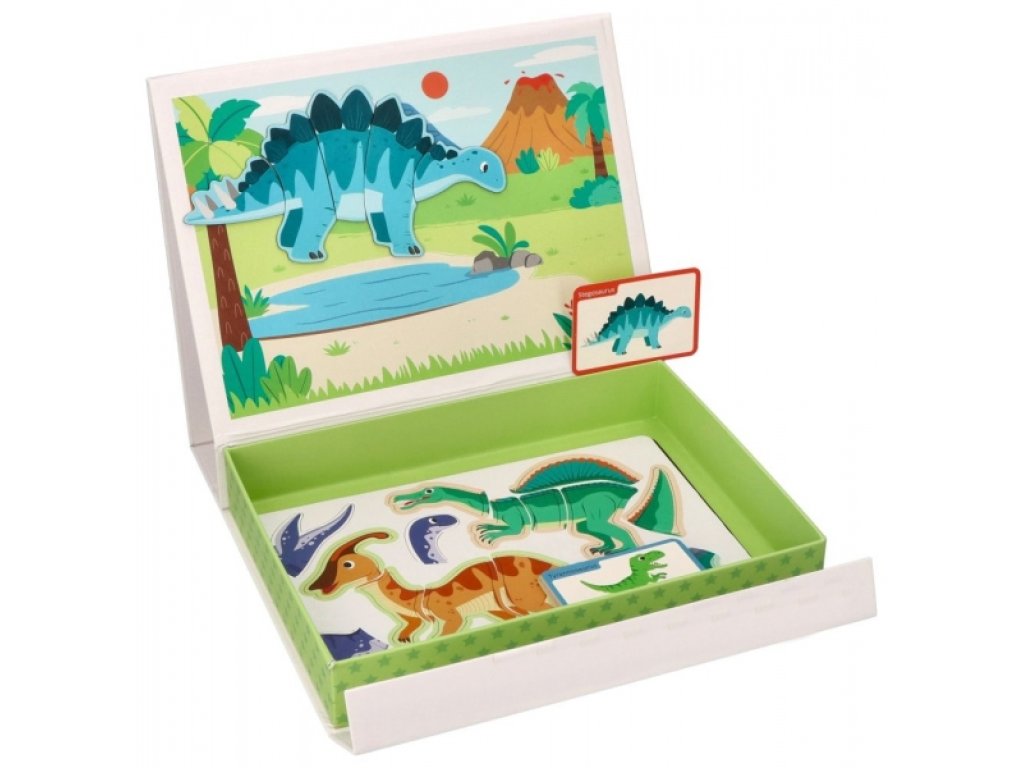 Magnetická vkládačka/puzzle Adam Toys, Dinosaurus