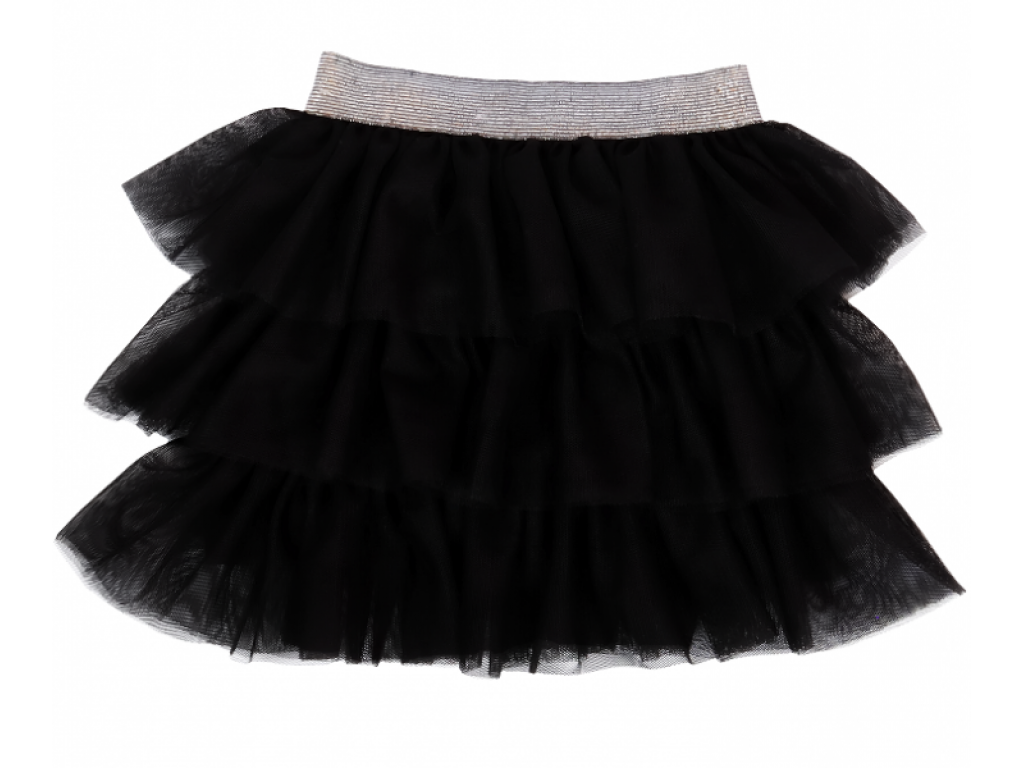Kojenecká tylová sukně, Princezna Puntík - černá s šedým pasem