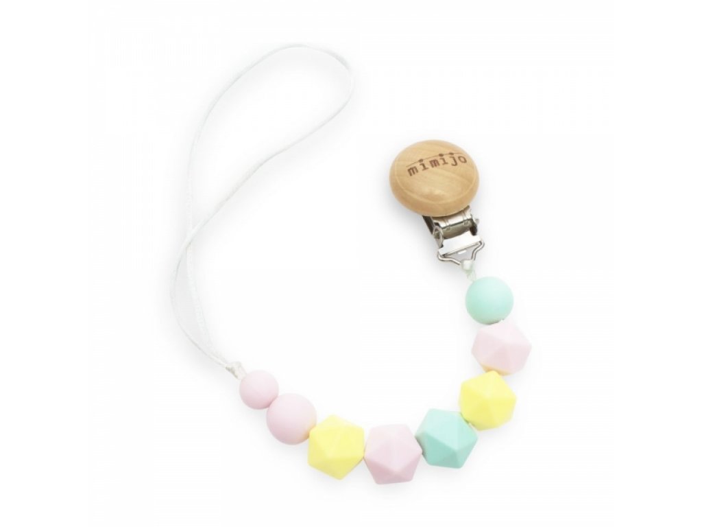 Mimijo Silikonový řetízek na dudlík LINDA, cca 22cm, různobarevný