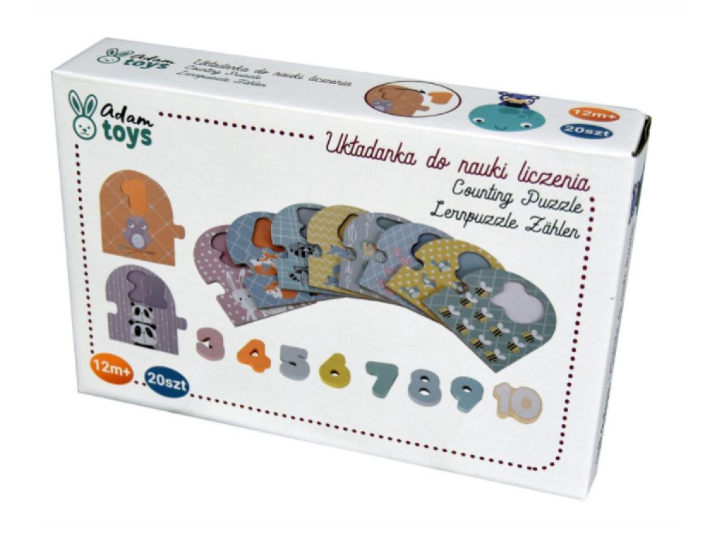 Naučné dřevěné puzzle - počítání, Adam Toys