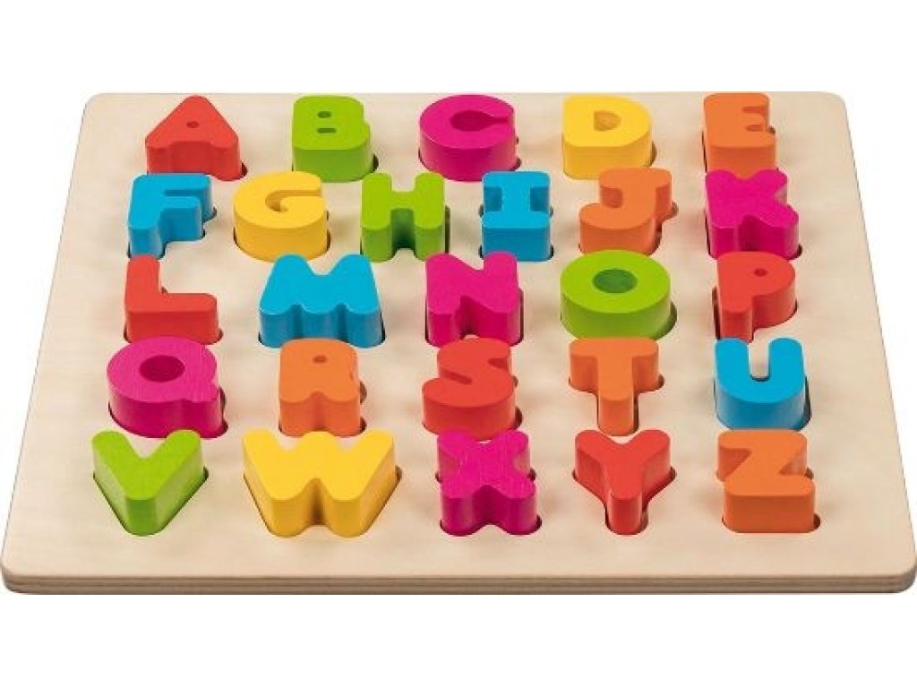 Naučné dřevěné vkládací 3D puzzle , Abeceda