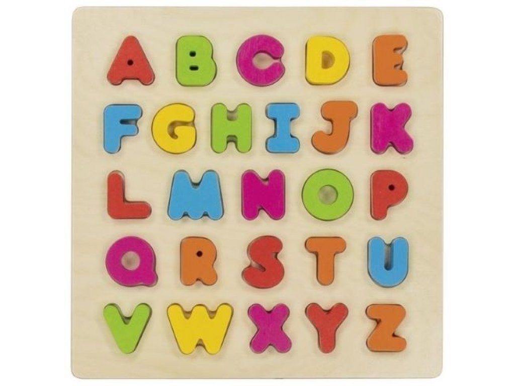 Naučné dřevěné vkládací 3D puzzle , Abeceda