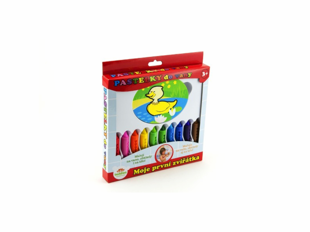 Pastelky do vany Moje první zvířátka 10 ks s houbičkou v krabičce
