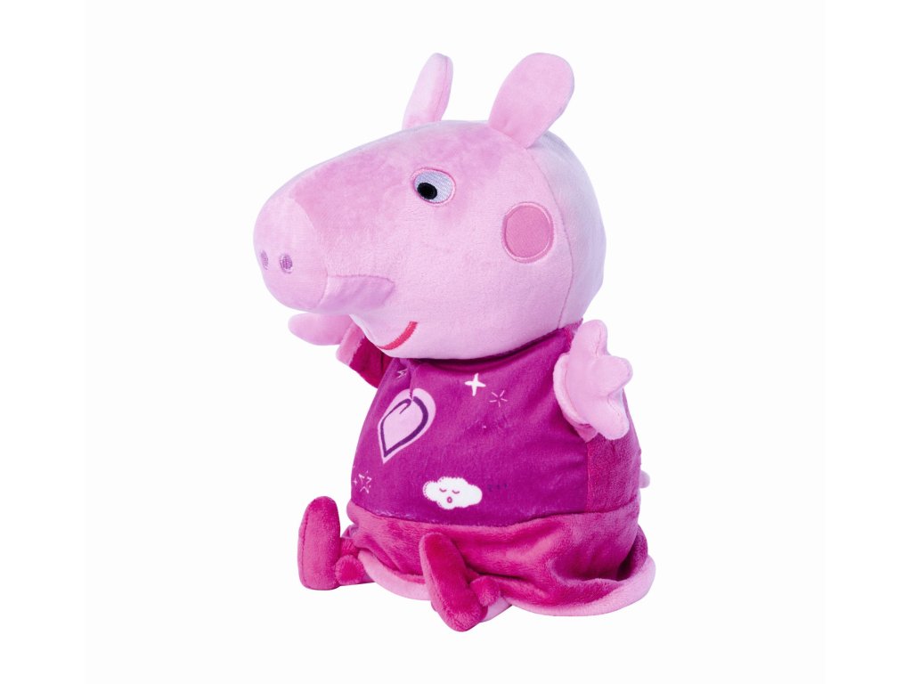 Peppa Pig 2v1 plyšový usínáček, hrající + světlo, růžový, 25 cm