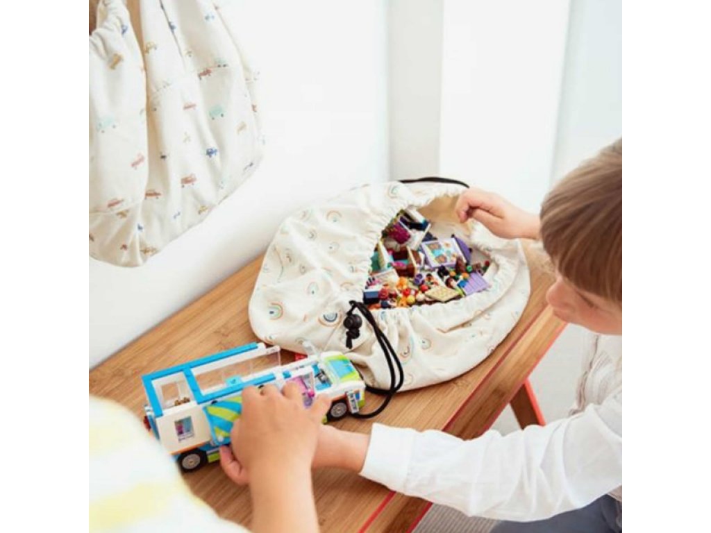 Play&Go MINI Hrací deka, koš na hračky 2v1 Auta