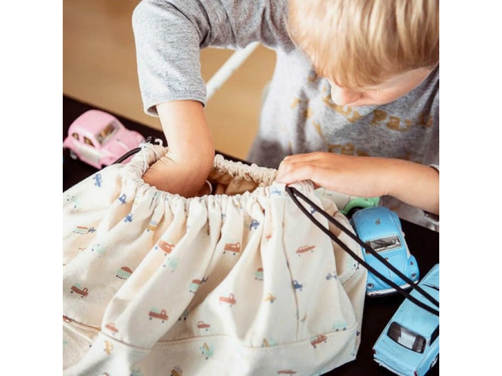 Play&Go MINI Hrací deka, koš na hračky 2v1 Auta