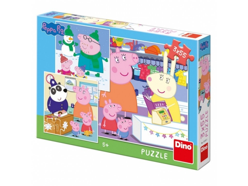 Puzzle 3x55 Prasátko Peppa