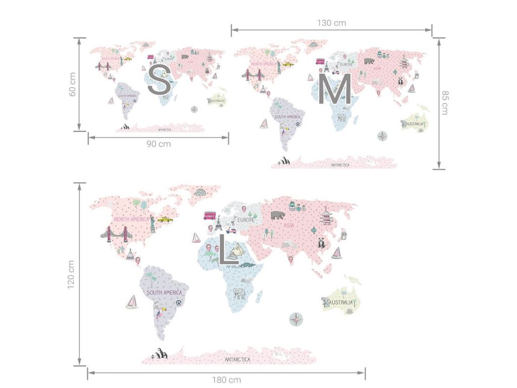 Samolepka na zeď Mapa