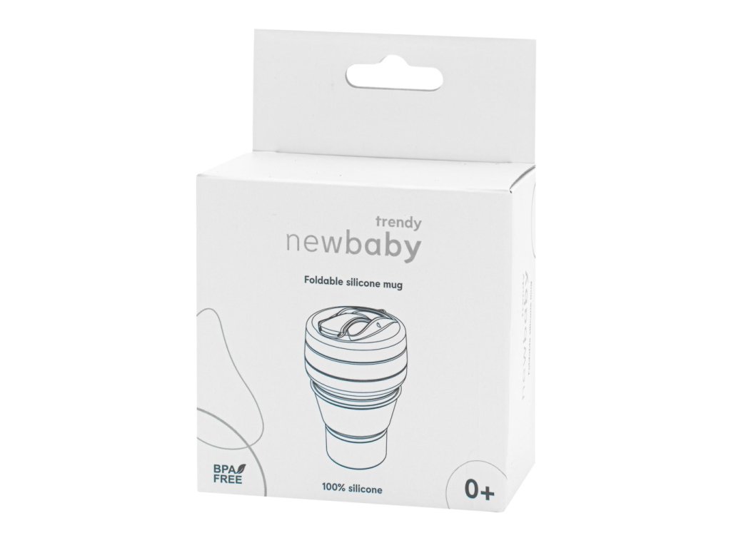 Silikonový skládací hrnek 350 ml  2v1 New Baby šedý