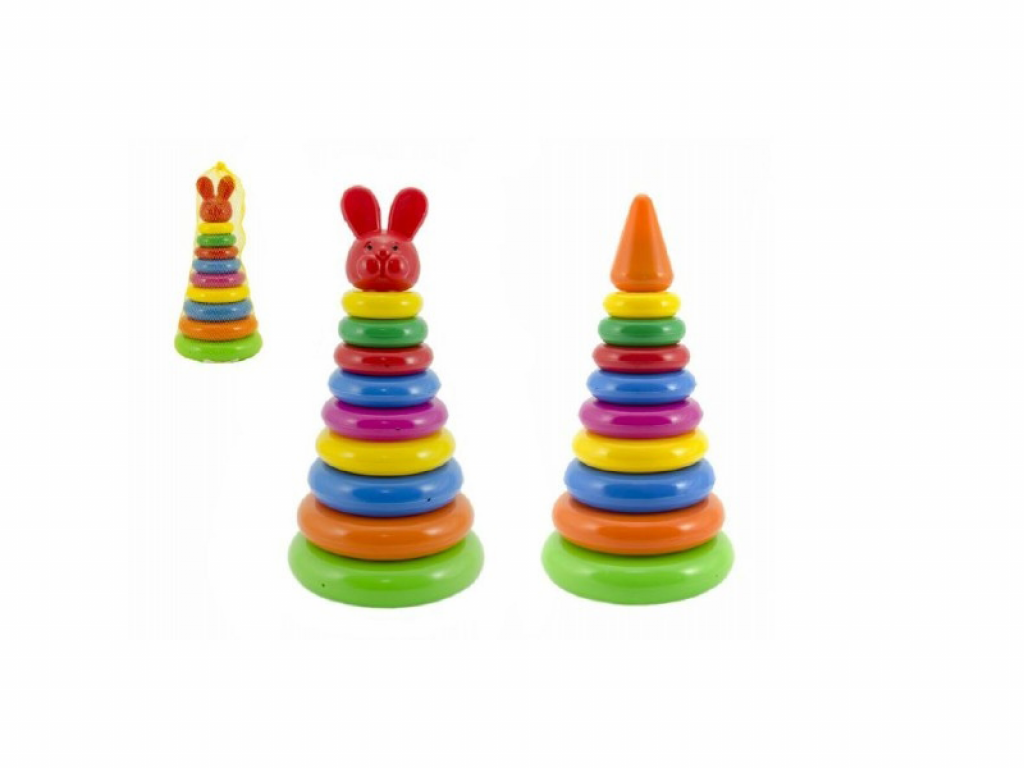 Skládanka pyramida s kroužky plast 28cm