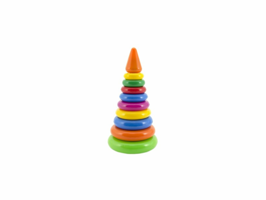 Skládanka pyramida s kroužky plast 28cm