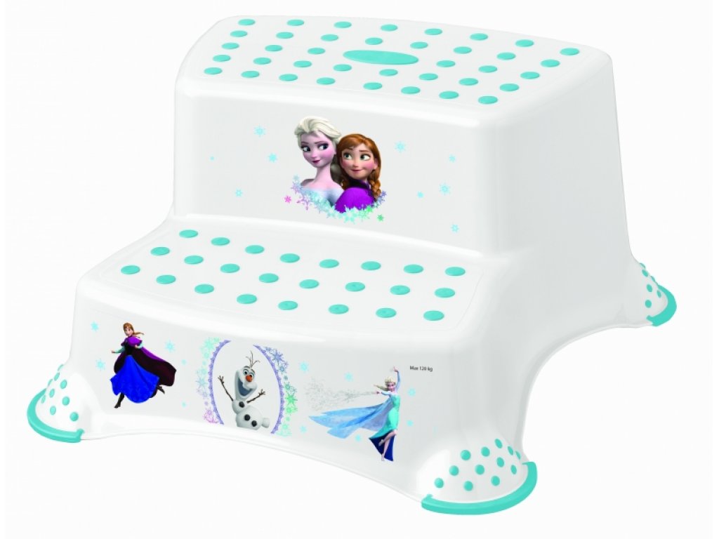 Stolička - schůdky s protiskluzovou funkcí - Frozen - bílá