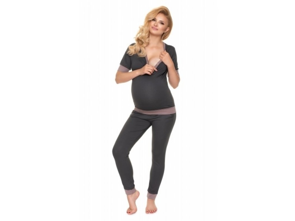 Těhotenské, kojící pyžamo s kr. rukávem 