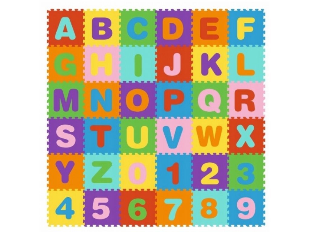 Vzdělávací pěnové puzzle - Písmena a čísla - 36 ks