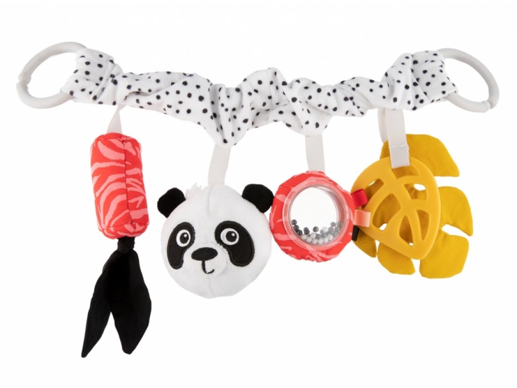 Závěsná plyšová hračka s chrastítkem Canpol Babies Panda