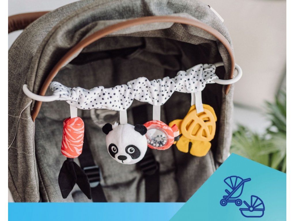 Závěsná plyšová hračka s chrastítkem Canpol Babies Panda