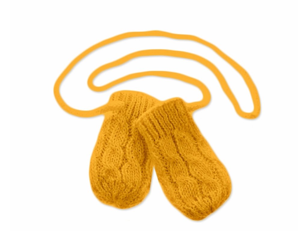 Zimní pletené  kojenecké rukavičky se vzorem