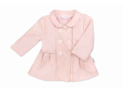 Baby Nellys Kojenecký flaušový kabátek, pudrově růžový