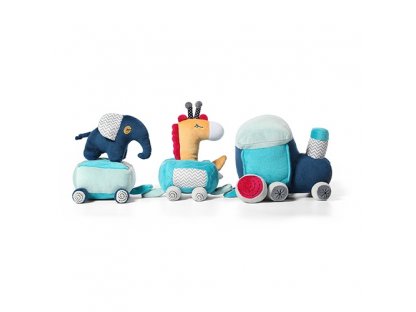 BabyOno Edukační vzdělávací hračka Safari train, modrá 2