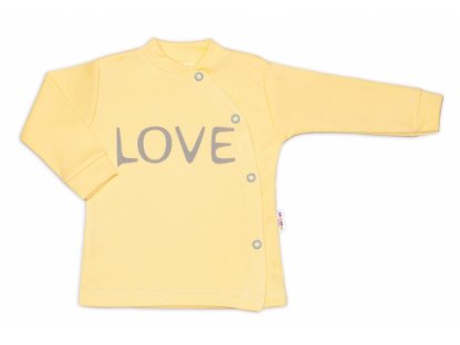 Bavlněná košilka Love zapínání bokem - žlutá, vel. 56