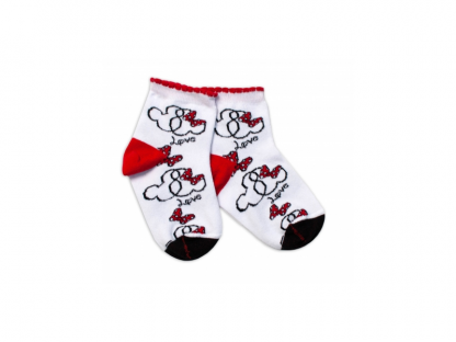 Bavlněné ponožky Minnie Love - bílé