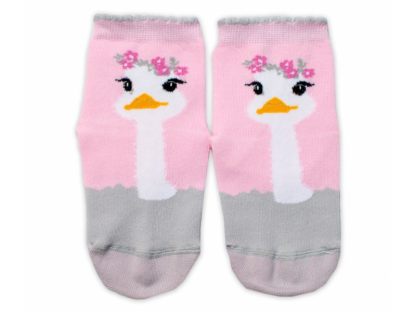  Bavlněné ponožky Pštros - světle růžové 2