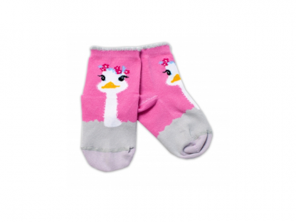 Bavlněné ponožky Pštros - tmavě růžové