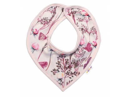 Bavlněný šátek na krk Motýlci - růžový