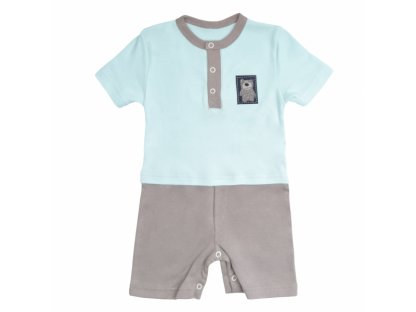 Body s nohavičkami Bear - mátová/šedá