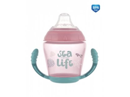 Canpol babies Nevylévací hrníček Sea Life - růžový