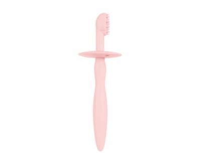 Canpol babies Silikonový zubní kartáček/kousátko s ochr. štítkem - růžový 2