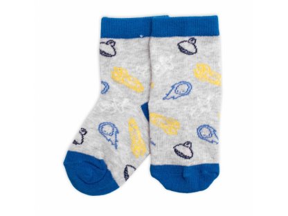 Dětské bavlněné ponožky Vesmír - šedé