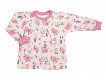 Dětské pyžamo 2D sada, triko + kalhoty, Rabbit Painter, Mrofi, pudrově růžová 2