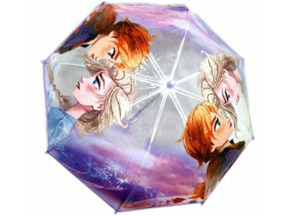 Dětský průhledný holový deštník Frozen - lila 2